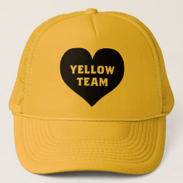 Kleurenoorlog Geel Team Hoed Trucker Pet