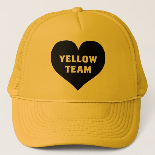 Kleurenoorlog Geel Team Hoed Trucker Pet (Voorkant)