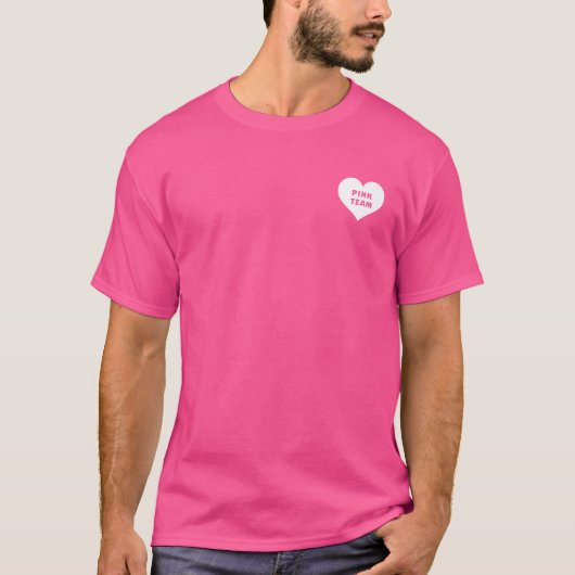 Kleurenoorlog Roze Team T-shirt (Voorkant)