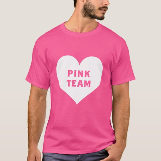 Kleurenoorlog Roze Team T-shirt (Voorkant)