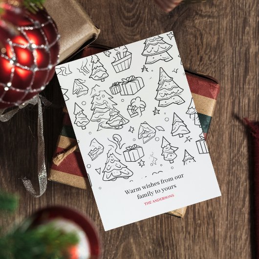 Kleurenoverzicht van Kerstmis Feestdagenkaart