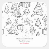 Kleurenoverzicht van Kerstmis Vierkante Sticker (Voorkant)