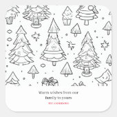 Kleurenoverzicht van Kerstmis Vierkante Sticker (Voorkant)