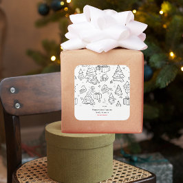 Kleurenoverzicht van Kerstmis Vierkante Sticker