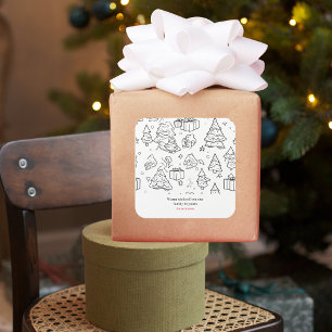 Kleurenoverzicht van Kerstmis Vierkante Sticker