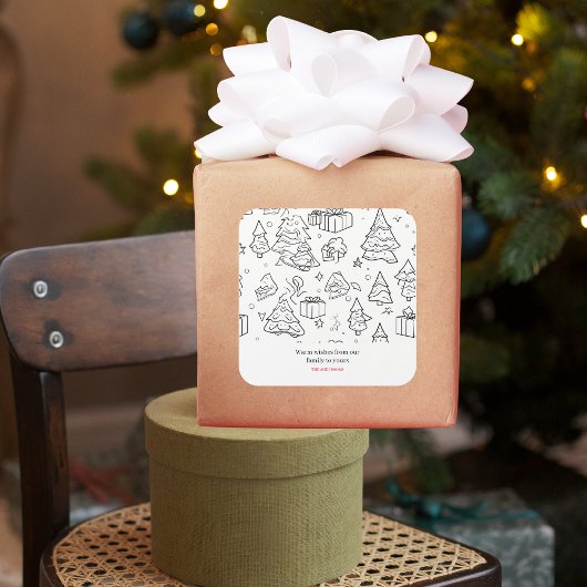 Kleurenoverzicht van Kerstmis Vierkante Sticker