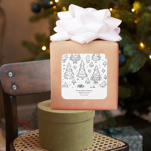 Kleurenoverzicht van Kerstmis Vierkante Sticker