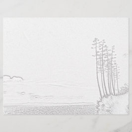 Kleurenpagina - Century Plant over de oceaan