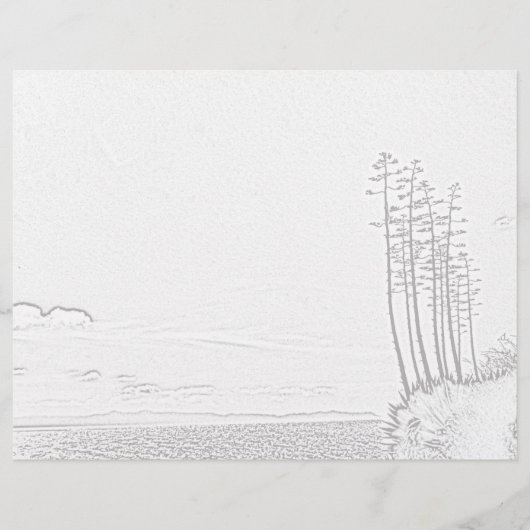 Kleurenpagina - Century Plant over de oceaan (Voorkant)