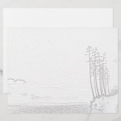 Kleurenpagina - Century Plant over de oceaan (Voorkant / Achterkant)