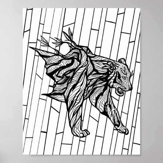 Kleurenpagina - Jaar van de tijger Poster (Voorkant)