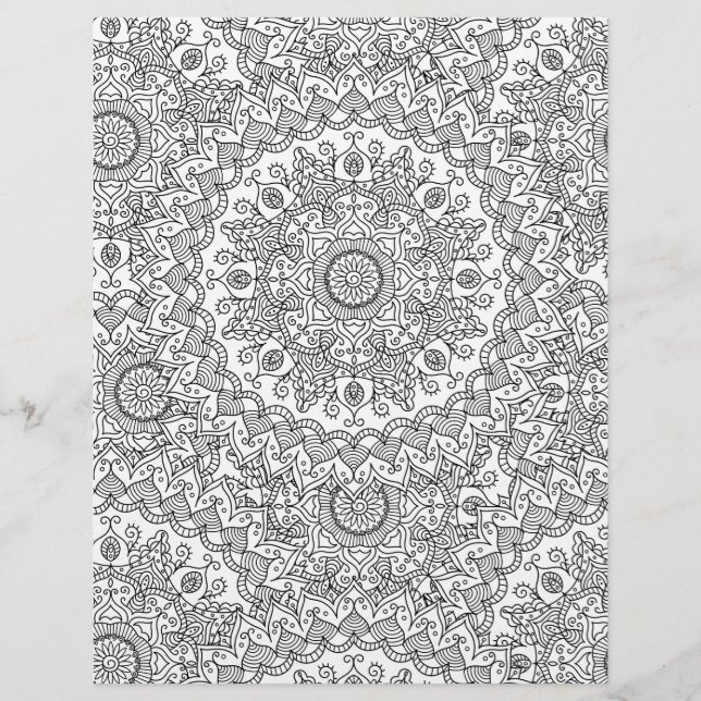 Kleurenpagina Kaleidoscope Scrapbook Paper (Voorkant)