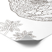 Kleurenpagina Kat in tuin Poster (Hoek)