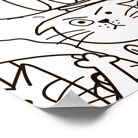 Kleurenpagina Kat's Meow Scrapbook Paper Poster (Hoek)