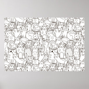 Kleurenpagina Kat's Meow Scrapbook Paper Poster