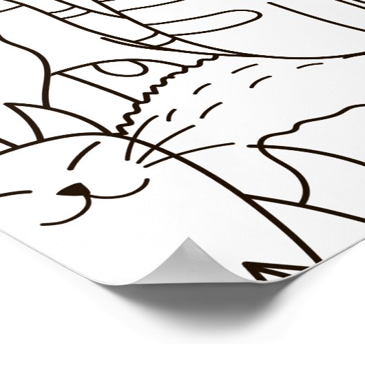 Kleurenpagina Kat's Meow Scrapbook Paper Poster (Hoek)