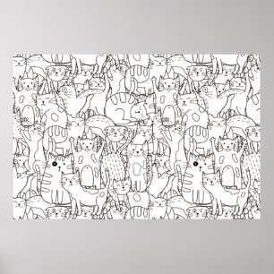 Kleurenpagina Kat's Meow Scrapbook Paper Poster
