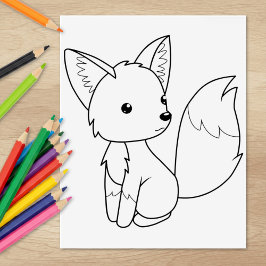 Kleurenpagina Kleine vos Rubberstempel