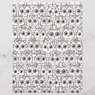 Kleurenpagina Owl Eyes Scrapbook Paper
