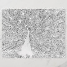 Kleurenpagina - Peacock met gebrande staart