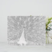 Kleurenpagina - Peacock met gebrande staart (Staand voorkant)