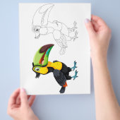 kleurenpagina toekan vogel flyer (Hand)