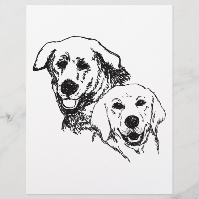Kleurenpagina twee labrador honden (Voorkant)