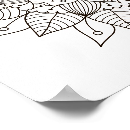 Kleurenpagina Vloer Mandala Poster (Hoek)