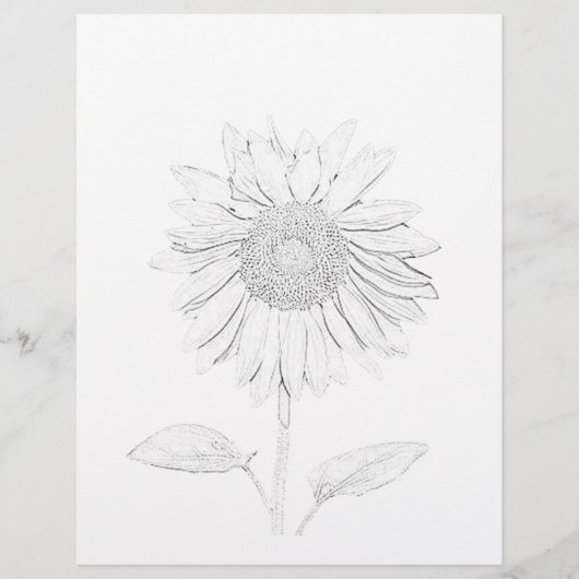 Kleurenpagina - Zonnebloem (Voorkant)