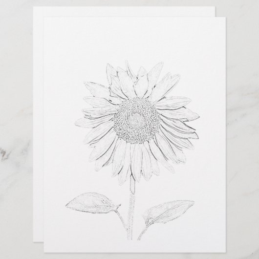 Kleurenpagina - Zonnebloem (Voorkant / Achterkant)