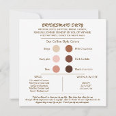 Kleurenpalet Bridesmaid-voorstel. (Achterkant)