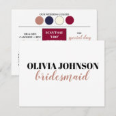 Kleurenpalet Bridesmaid-voorstel Detail Kaart (Voorkant / Achterkant)