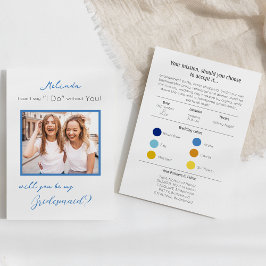 Kleurenpalet Bridesmaid-voorstel Kaart