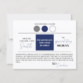 Kleurenpalet Bridesmaid-voorstel Kaart