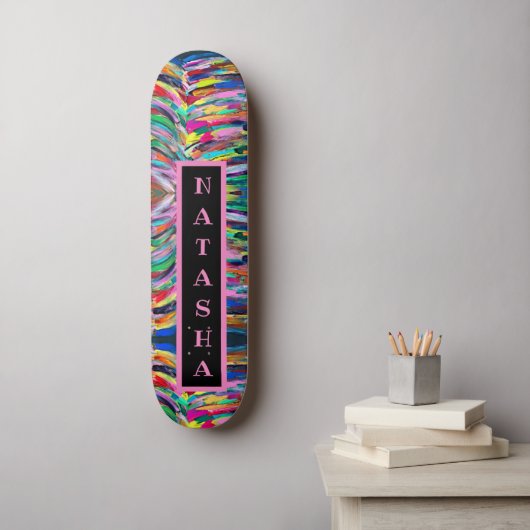 Kleurenpalet kunstenaar persoonlijk skateboard (Muurkunst)