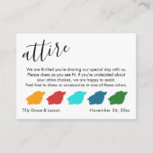 Kleurenpalet Suggesties Bruiloft Gast Kleding Informatiekaartje (Voorkant)