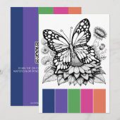 Kleurenpalet Vlinder Volwassen Kleurplaten Kaarten (Voorkant / Achterkant)