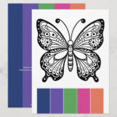 Kleurenpalet Vlinder Volwassen Kleurplaten Kaarten (Voorkant / Achterkant)