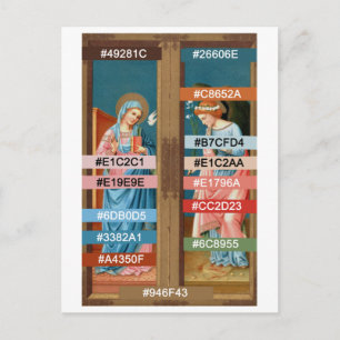 Kleurenpalet voor de aankondiging door F. Lippi Briefkaart