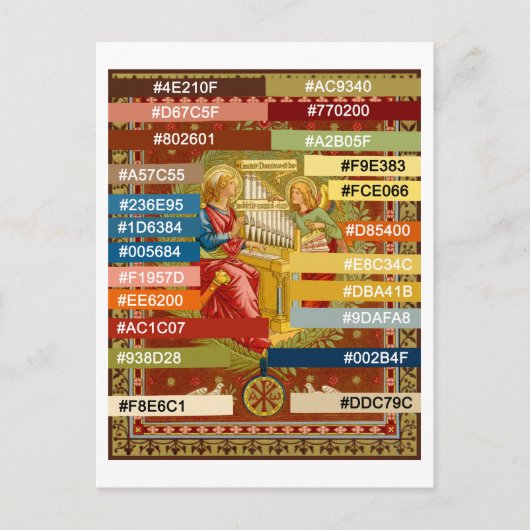 Kleurenpalet voor St. Cecilia of Rome (SNV 36) Po' Briefkaart (Voorkant)