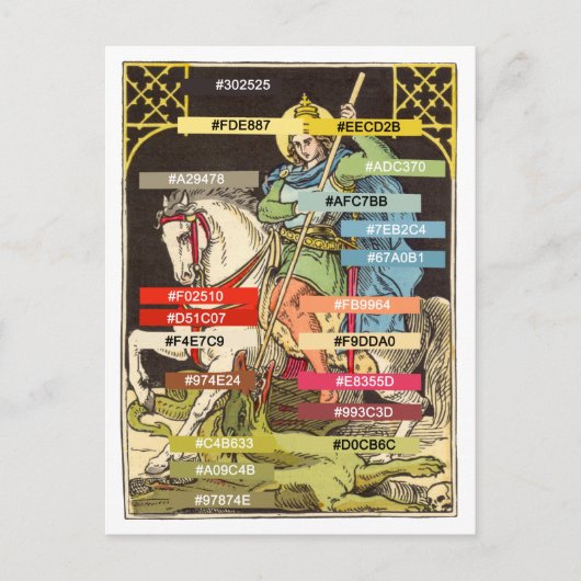 Kleurenpalet voor St. George op Horseback (BS 01) Briefkaart (Voorkant)