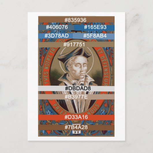 Kleurenpalet voor St. Ivo van Kermartin (M 005) Briefkaart (Voorkant)