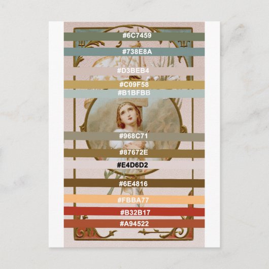 Kleurenpalet voor St. Jeanne of Arc (BF 01) Briefkaart (Voorkant)