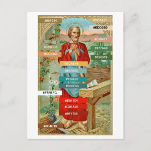 Kleurenpalet voor St. Joseph the Worker (BK 31) Briefkaart