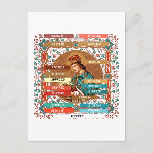 Kleurenpalet voor St. Louis IX de koning (BK 065)  Briefkaart (Voorkant)