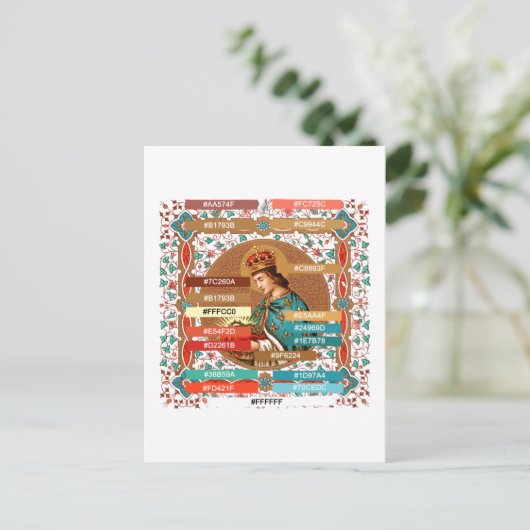 Kleurenpalet voor St. Louis IX de koning (BK 065)  Briefkaart (Staand voorkant)