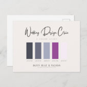 Kleurenpalet voor usty Blue Fuchsia met hexadecima Briefkaart (Voorkant / Achterkant)