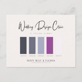 Kleurenpalet voor usty Blue Fuchsia met hexadecima Briefkaart