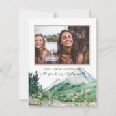 Kleurenpalet Wilde bloem | Wees mijn Bridesmaid Aankondiging (Voorkant)