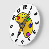 Kleurenpaletklok voor schilders grote klok (Hoek)